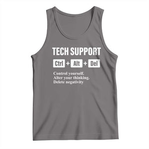 Funny Tech Support Tank Top Ctrl Alt Del Control Yourself Alter Your Thinking Delete Negativity TS11 Deep Heather Print Your Wear