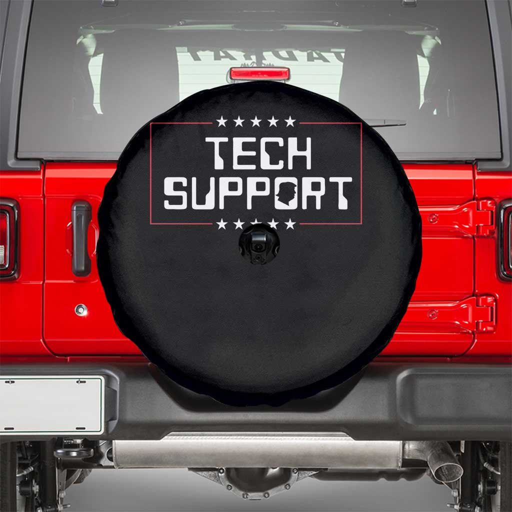 Funny Tech Support DOGE Spare Tire Cover Trump Musk Star TS11 Black Print Your Wear