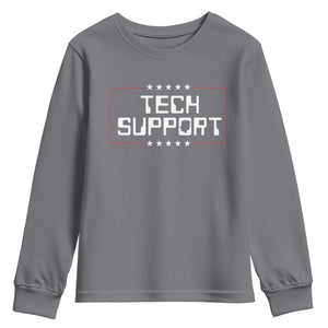 Funny Tech Support DOGE Youth Sweatshirt Trump Musk Star TS11 Charcoal Print Your Wear