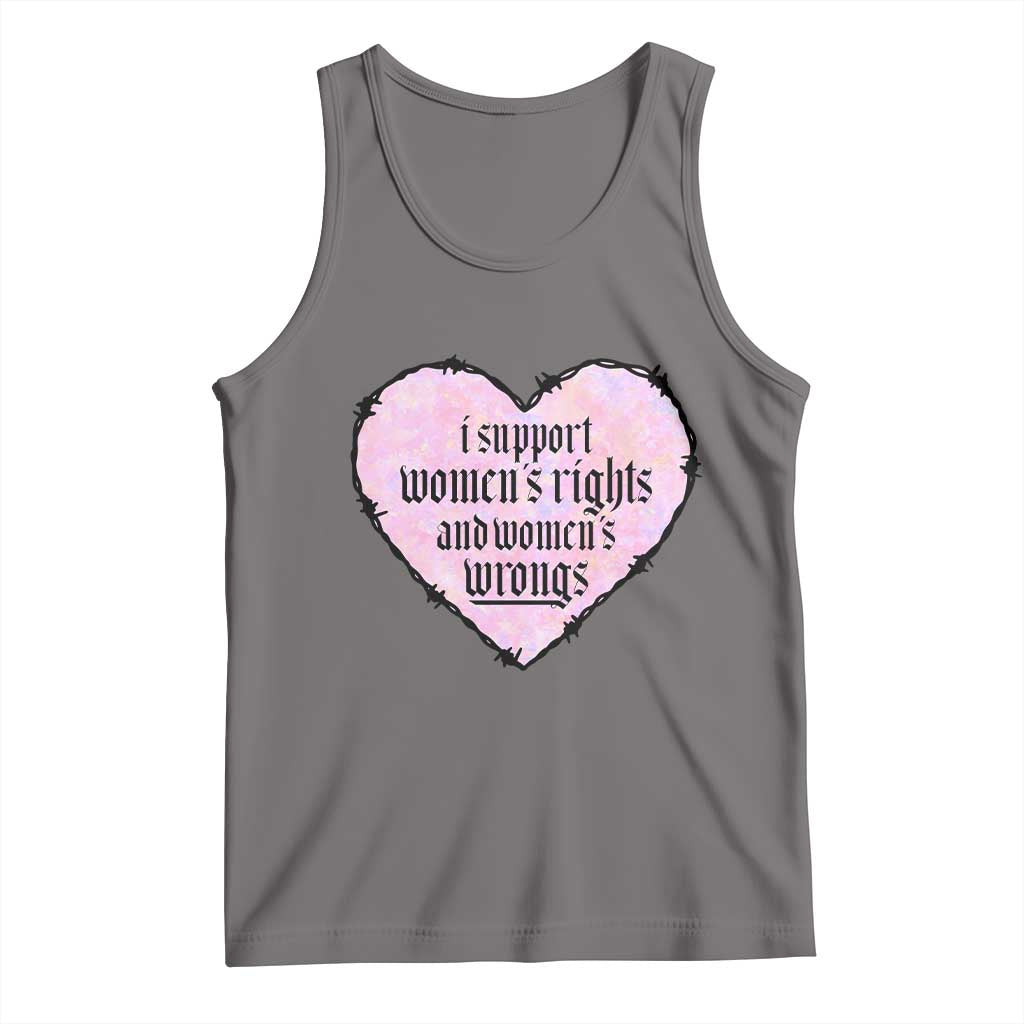 Funny I Support Women's Rights And Women's Wrongs Tank Top Barbed Wire Heart TS11 Deep Heather Print Your Wear