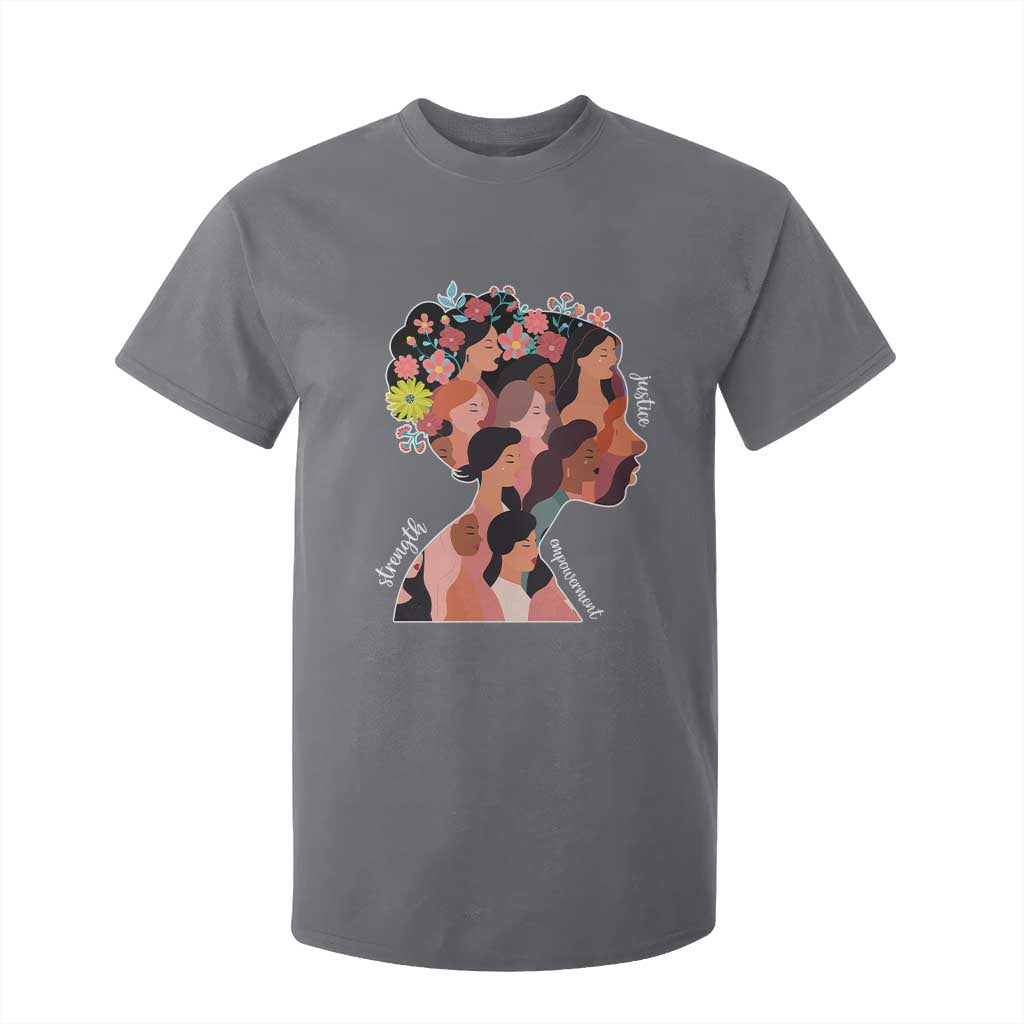 International Women's Day T Shirt For Kid Justice Strength Empowerment Feminist TS11 Charcoal Print Your Wear