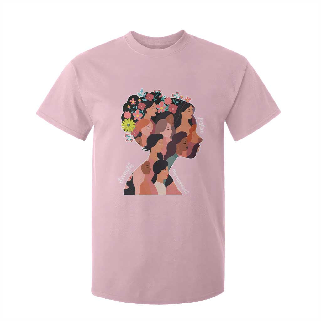 International Women's Day T Shirt For Kid Justice Strength Empowerment Feminist TS11 Light Pink Print Your Wear