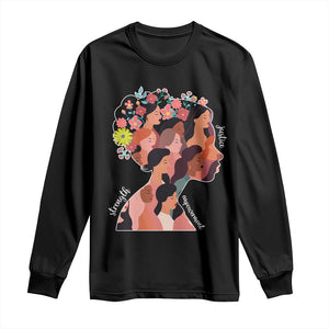 International Women's Day Long Sleeve Shirt Justice Strength Empowerment Feminist TS11 Black Print Your Wear