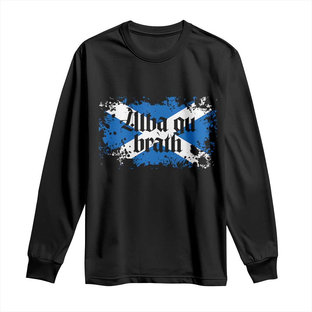 Alba Gu Brath Long Sleeve Shirt Vintage Scottish Scotland Flag Saltire TS11 Black Print Your Wear