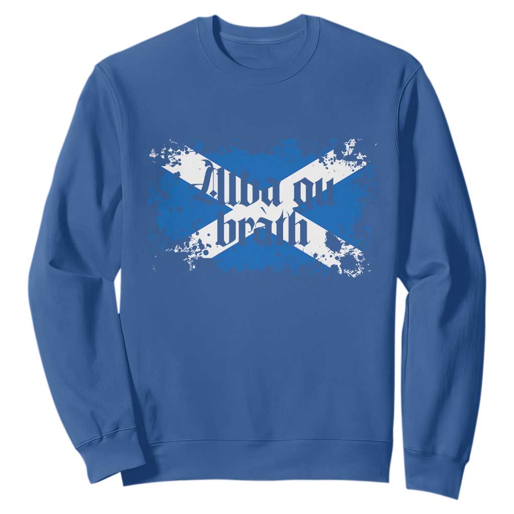 Alba Gu Brath Sweatshirt Vintage Scottish Scotland Flag Saltire TS11 Royal Blue Print Your Wear