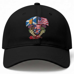 Scottish American Heritage Month Baseball Cap Bagpipe Vintage Scottish American Flag Thistle TS11 Print Your Wear