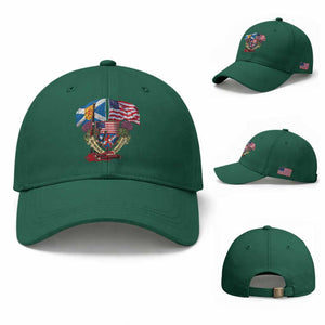 Scottish American Heritage Month Baseball Cap Bagpipe Vintage Scottish American Flag Thistle TS11 Baseball Cap Universal Fit Irish Green Print Your Wear
