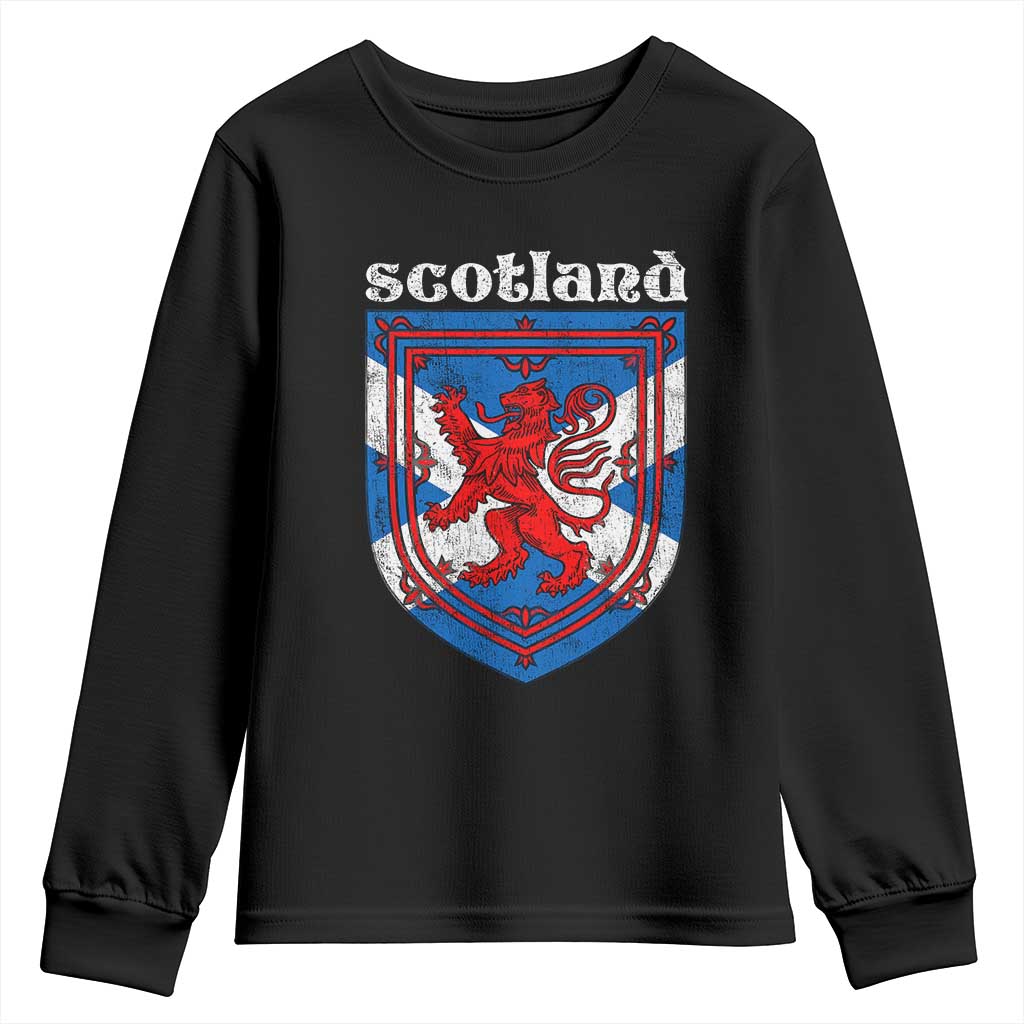 Scottish Pride Youth Sweatshirt Scottish Rampant Lion Flag Scotland Coat of Arms TS11 Black Print Your Wear