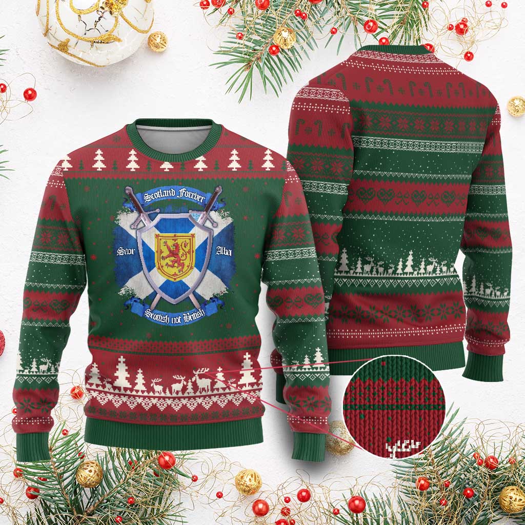 Scotland Forever Saor Alba Scottish Not British Ugly Christmas Sweater Scottish Pride TS11 Red Green Print Your Wear