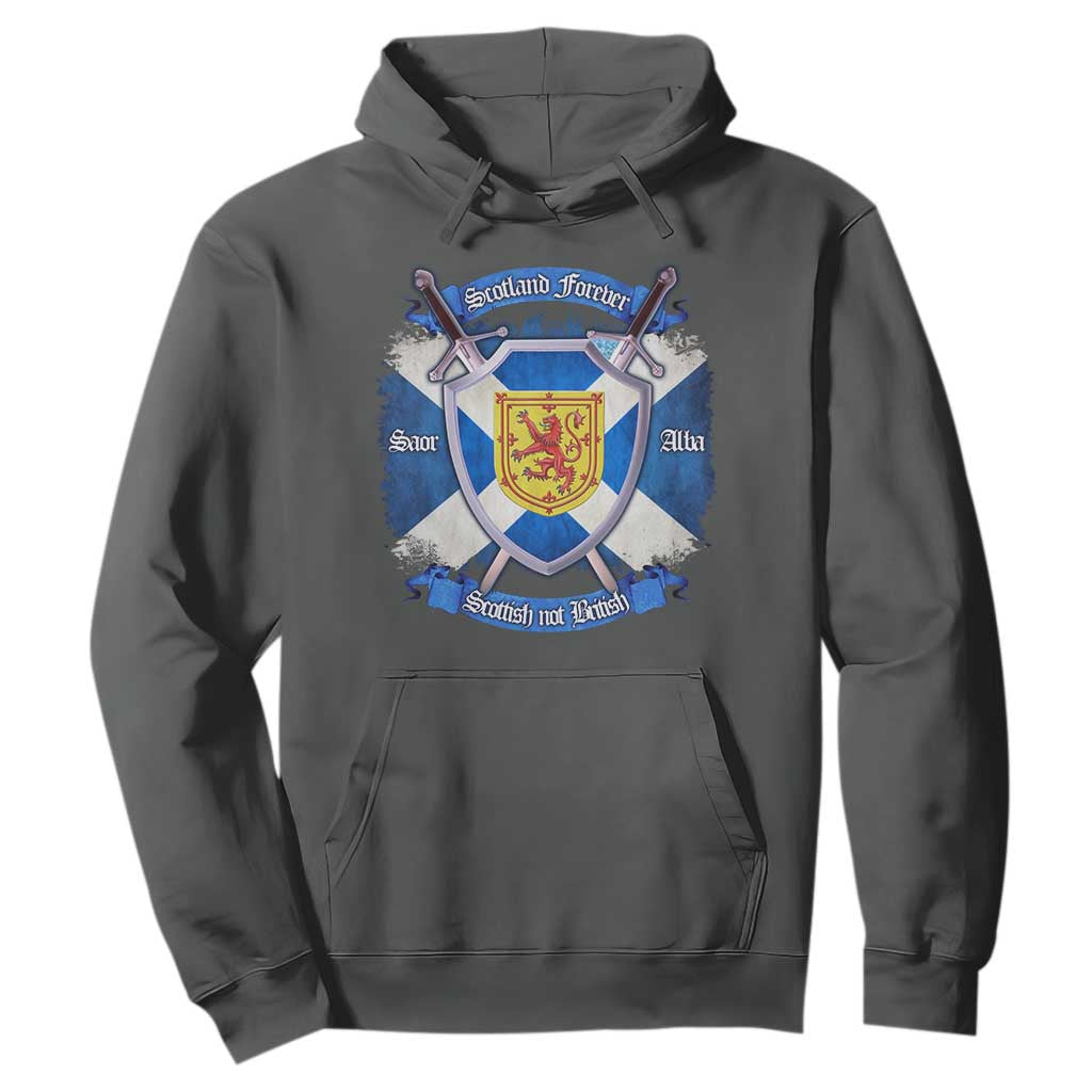 Scotland Forever Saor Alba Scottish Not British Hoodie Scottish Pride TS11 Dark Heather Print Your Wear