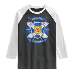 Scotland Forever Saor Alba Scottish Not British Raglan Shirt Scottish Pride TS11 Black White Print Your Wear