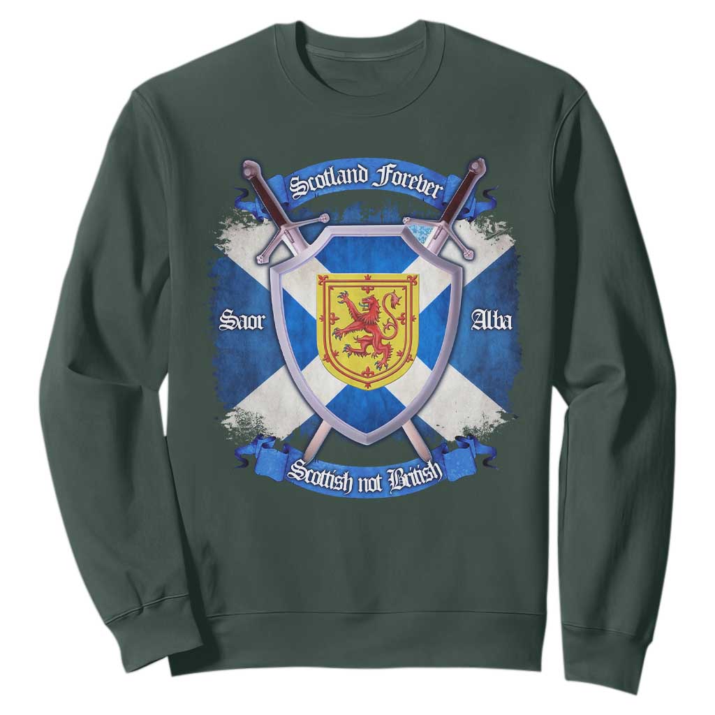 Scotland Forever Saor Alba Scottish Not British Sweatshirt Scottish Pride TS11 Dark Forest Green Print Your Wear