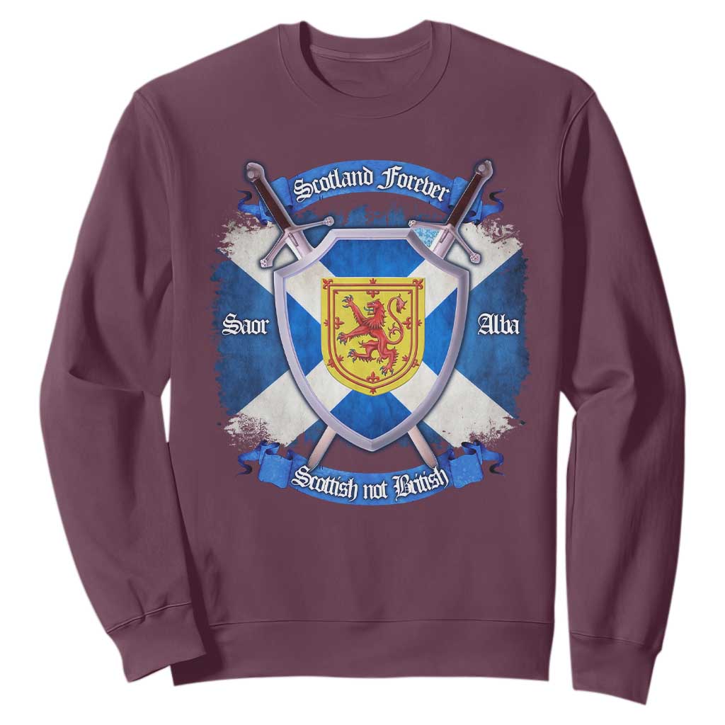 Scotland Forever Saor Alba Scottish Not British Sweatshirt Scottish Pride TS11 Maroon Print Your Wear