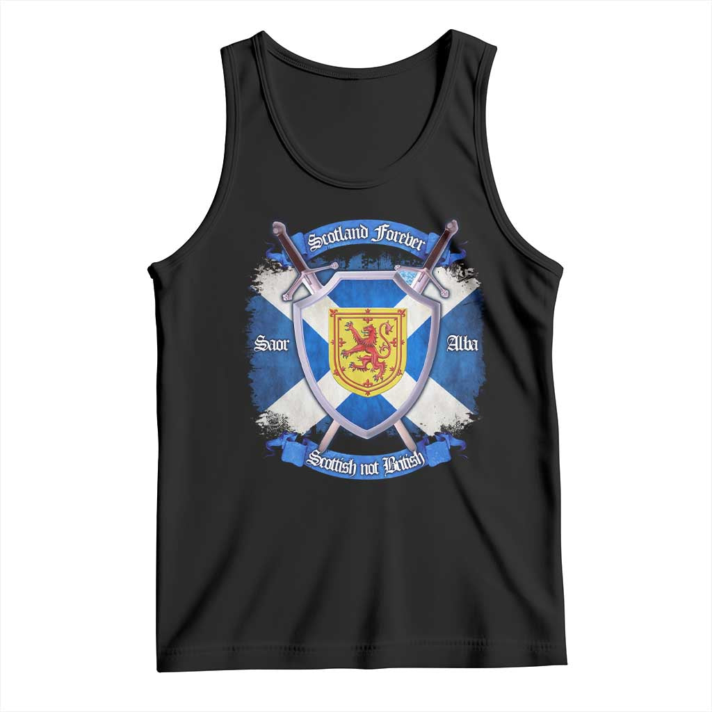 Scotland Forever Saor Alba Scottish Not British Tank Top Scottish Pride TS11 Black Print Your Wear