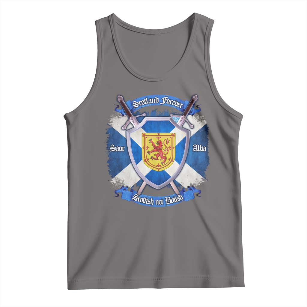 Scotland Forever Saor Alba Scottish Not British Tank Top Scottish Pride TS11 Deep Heather Print Your Wear