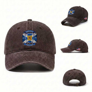 Scotland Forever Saor Alba Scottish Not British Washed Cotton Baseball Cap Scottish Pride TS11 Washed Cap Universal Fit Dark Brown Print Your Wear