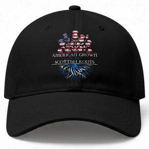 American Grown With Scottish Roots Baseball Cap Scottish American Heritage Thistle Flower TS11 Print Your Wear