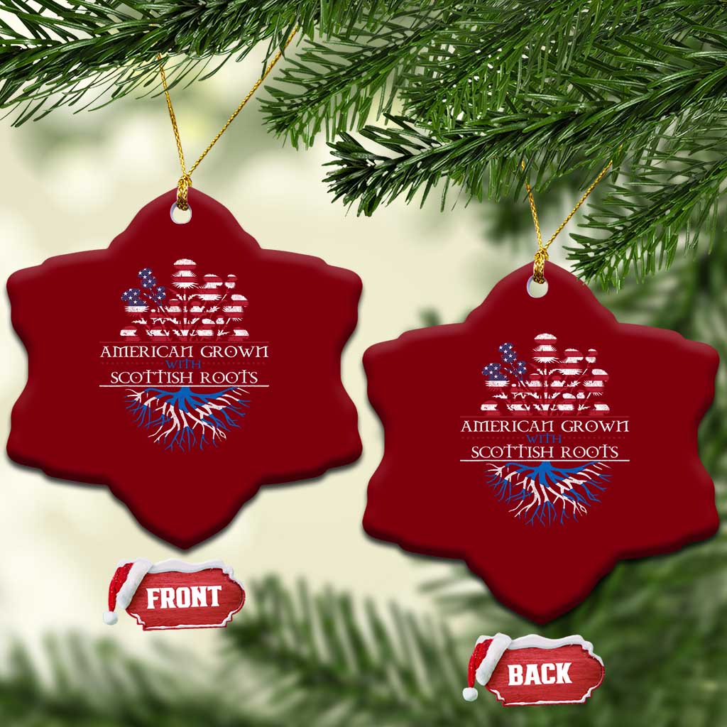 American Grown With Scottish Roots Ceramic Ornament Scottish American Heritage Thistle Flower TS11 Print Your Wear