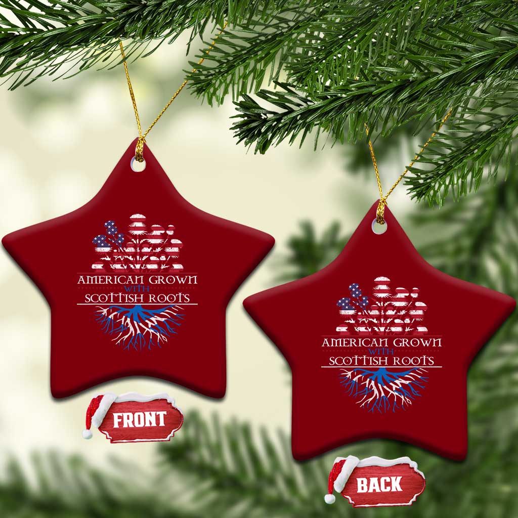 American Grown With Scottish Roots Ceramic Ornament Scottish American Heritage Thistle Flower TS11 Print Your Wear