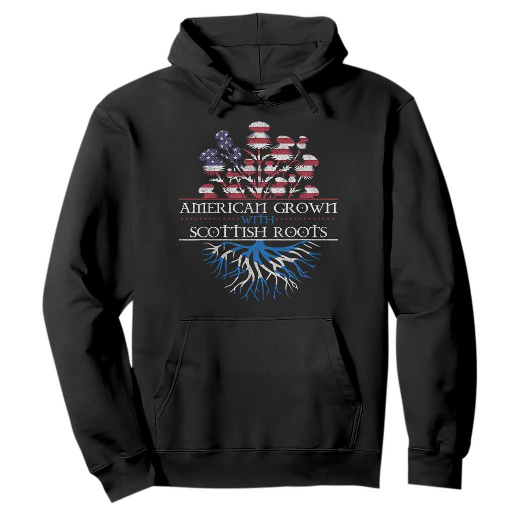 American Grown With Scottish Roots Hoodie Scottish American Heritage Thistle Flower TS11 Black Print Your Wear