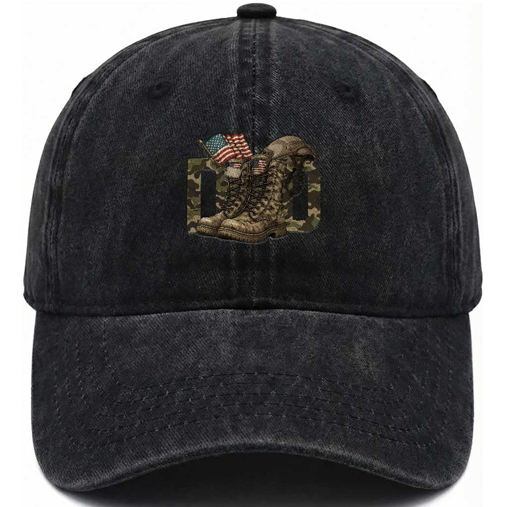 Army Military Dad Combat Boots American Flag Washed Cotton Baseball Cap TS11 Print Your Wear