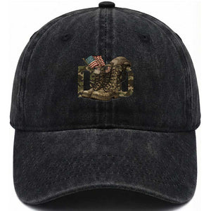 Army Military Dad Combat Boots American Flag Washed Cotton Baseball Cap TS11 Print Your Wear