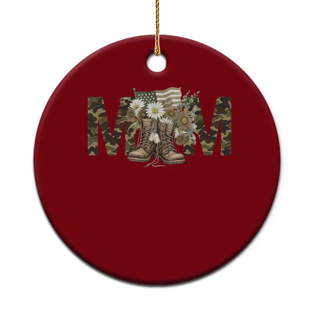 Military Army Mom Floral Combat Shoes Ceramic Ornament TS11 1pc Red Print Your Wear
