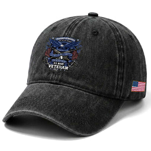 US Military Navy Veteran Washed Cotton Baseball Cap It Cannot Be Inherited Nor Can It Be Purchased I Have Earned It TS11 Print Your Wear