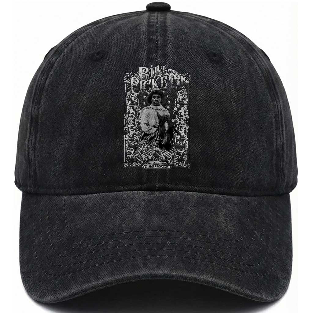 Black Cowboy Bill Pickett Washed Cotton Baseball Cap African American Cowboy History TS11 Print Your Wear
