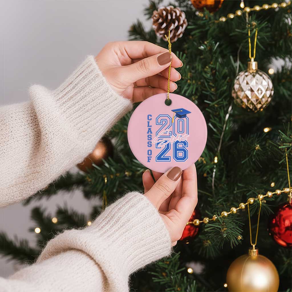 Class of 2026 Senior Ceramic Ornament School Graduation 26 TS11 1pc Light Pink Print Your Wear