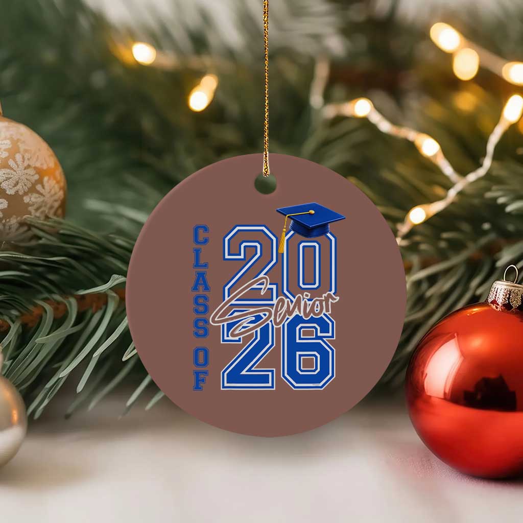 Class of 2026 Senior Ceramic Ornament School Graduation 26 TS11 1pc Mocha Print Your Wear