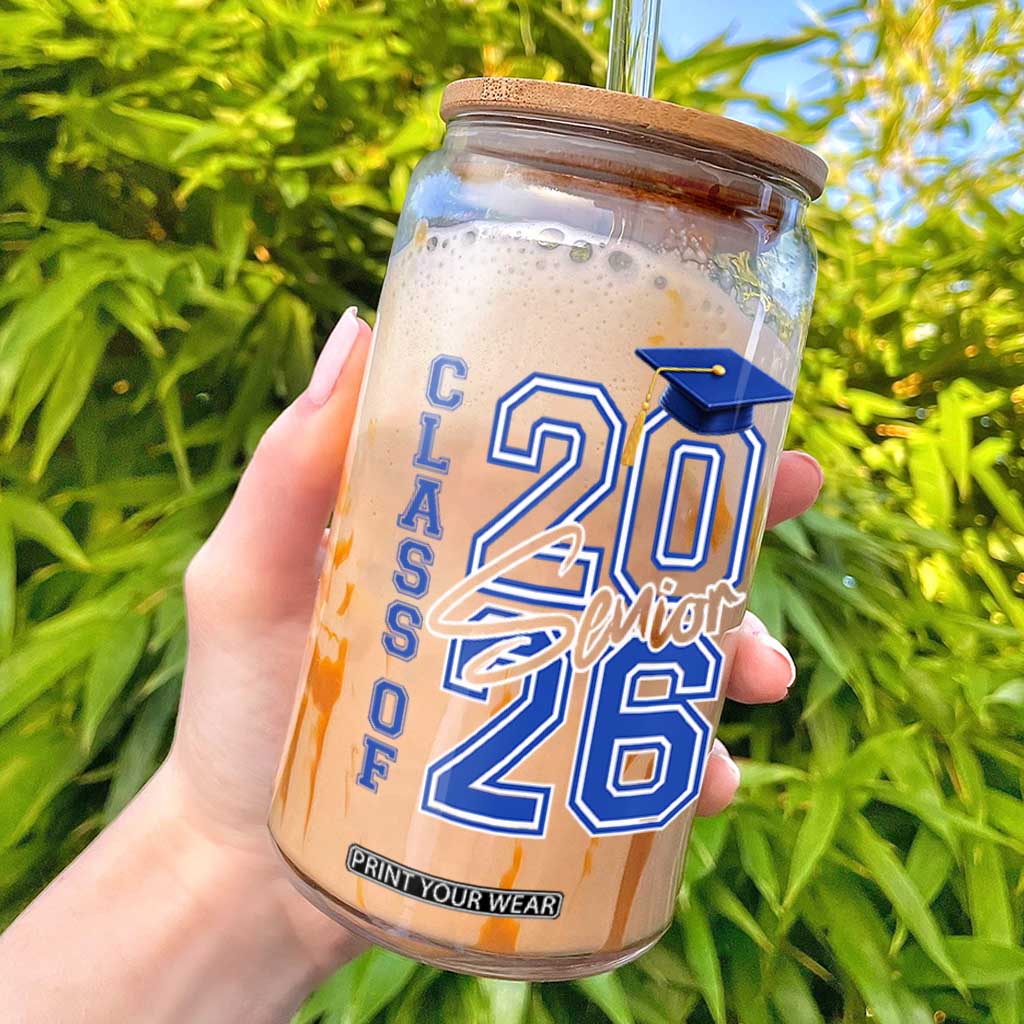 Class of 2026 Senior Glass Can School Graduation 26 TS11 Black Print Your Wear
