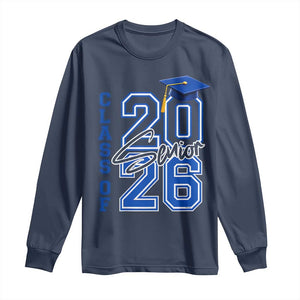 Class of 2026 Senior Long Sleeve Shirt School Graduation 26 TS11 Navy Print Your Wear