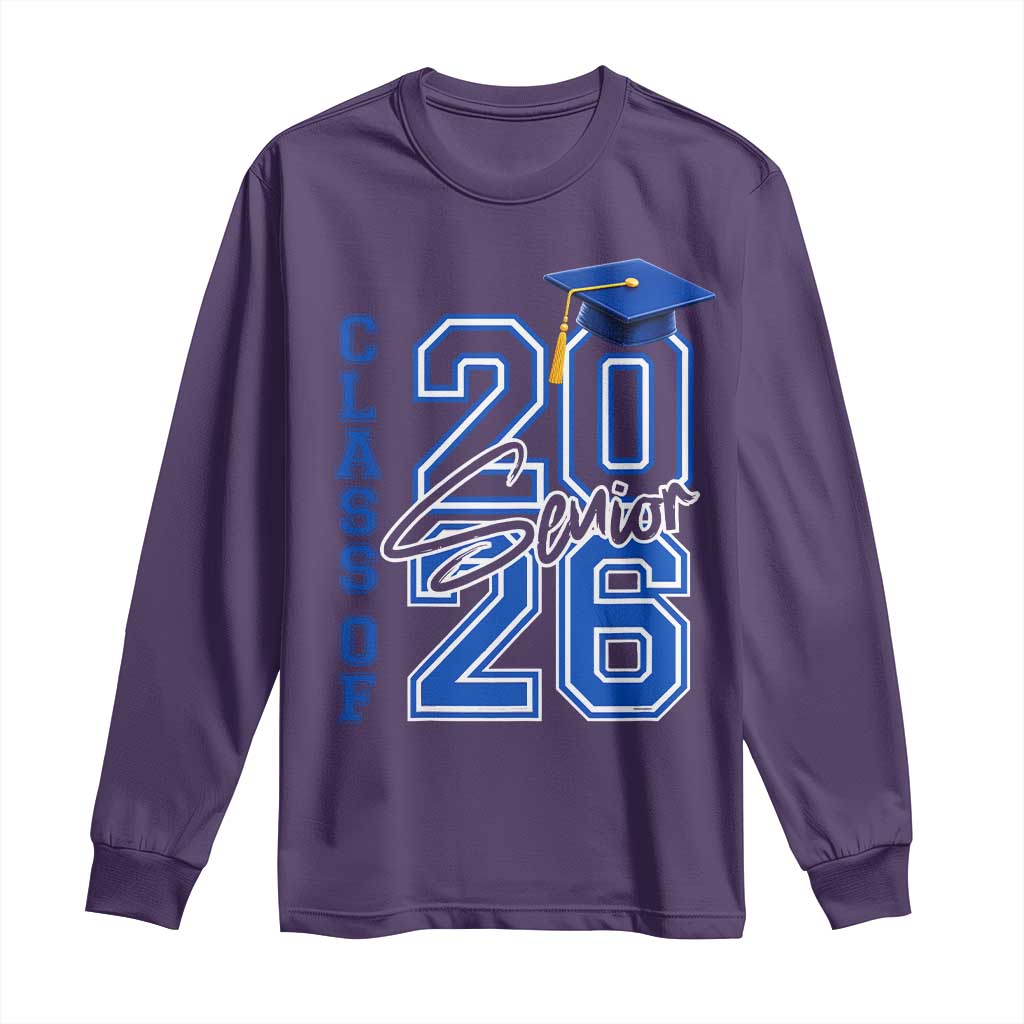 Class of 2026 Senior Long Sleeve Shirt School Graduation 26 TS11 Purple Print Your Wear