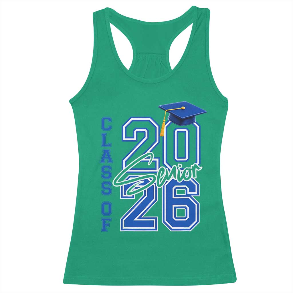 Class of 2026 Senior Racerback Tank Top School Graduation 26 TS11 Irish Green Print Your Wear