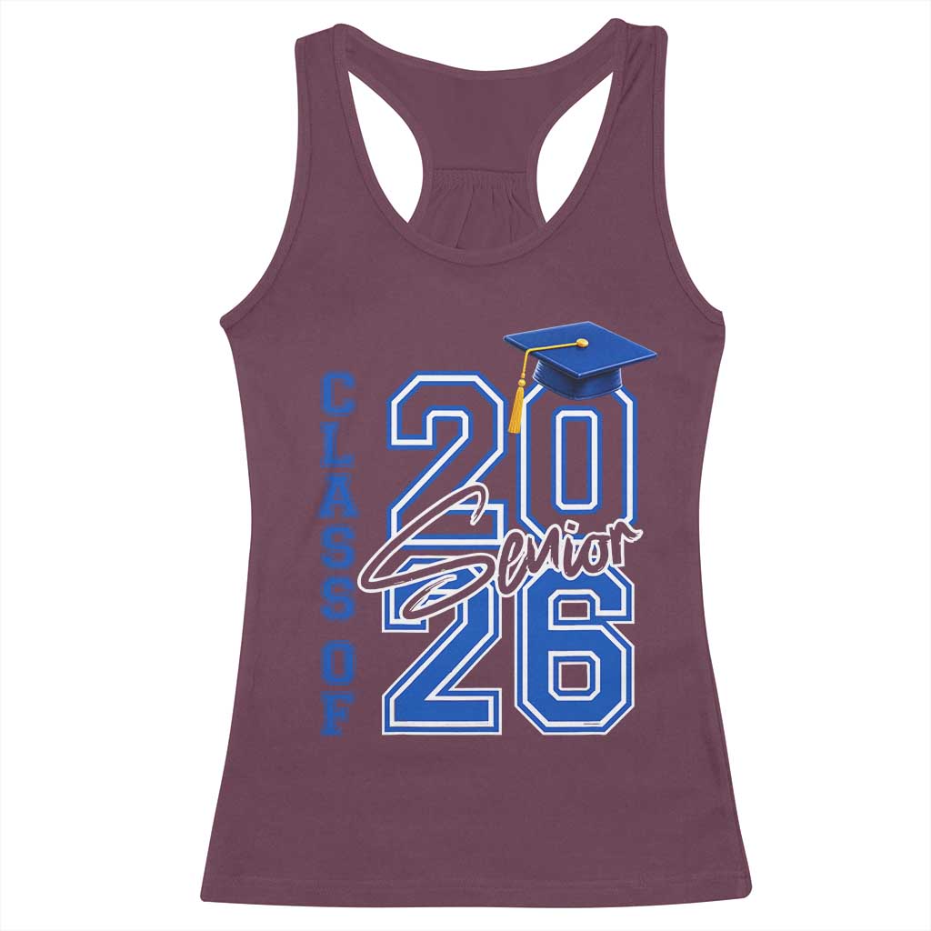Class of 2026 Senior Racerback Tank Top School Graduation 26 TS11 Maroon Print Your Wear