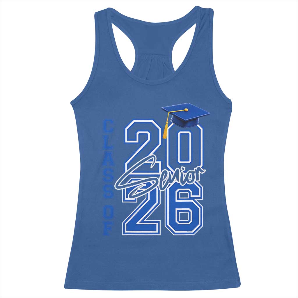 Class of 2026 Senior Racerback Tank Top School Graduation 26 TS11 Royal Blue Print Your Wear