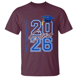 Class of 2026 Senior T Shirt School Graduation 26 TS11 Maroon Print Your Wear