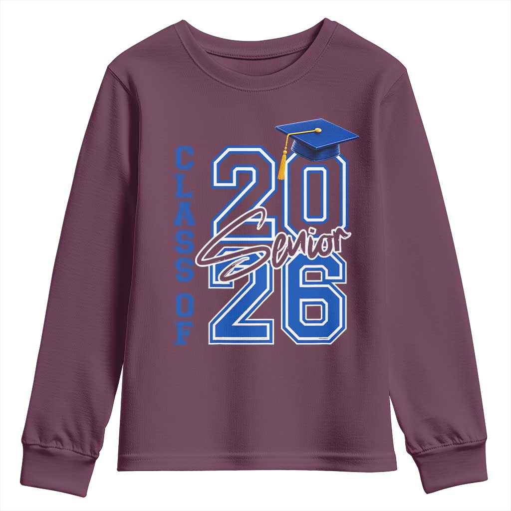 Class of 2026 Senior Youth Sweatshirt School Graduation 26 TS11 Maroon Print Your Wear