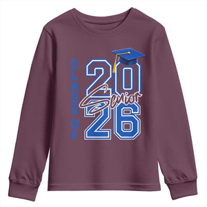 Class of 2026 Senior Youth Sweatshirt School Graduation 26 TS11 Maroon Print Your Wear