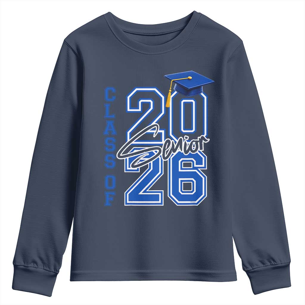 Class of 2026 Senior Youth Sweatshirt School Graduation 26 TS11 Navy Print Your Wear