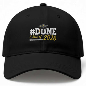 Done Class of 2026 Graduation Baseball Cap Mortarboard Graphic TS11 Print Your Wear