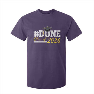 Done Class of 2026 Graduation T Shirt For Kid Mortarboard Graphic TS11 Purple Print Your Wear