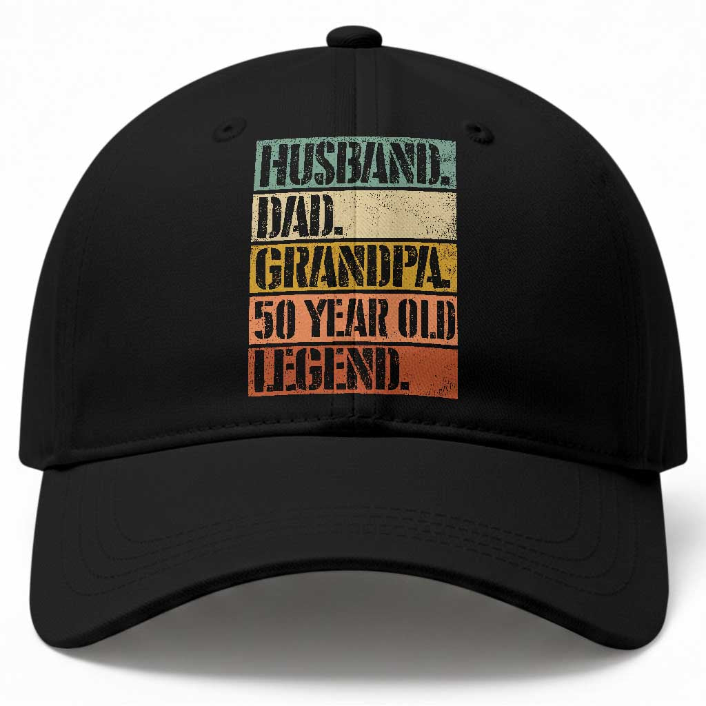 Husband Dad Grandpa 50 Year Old Legend Baseball Cap Funny 50th Birthday Fathers Day TS11 Print Your Wear