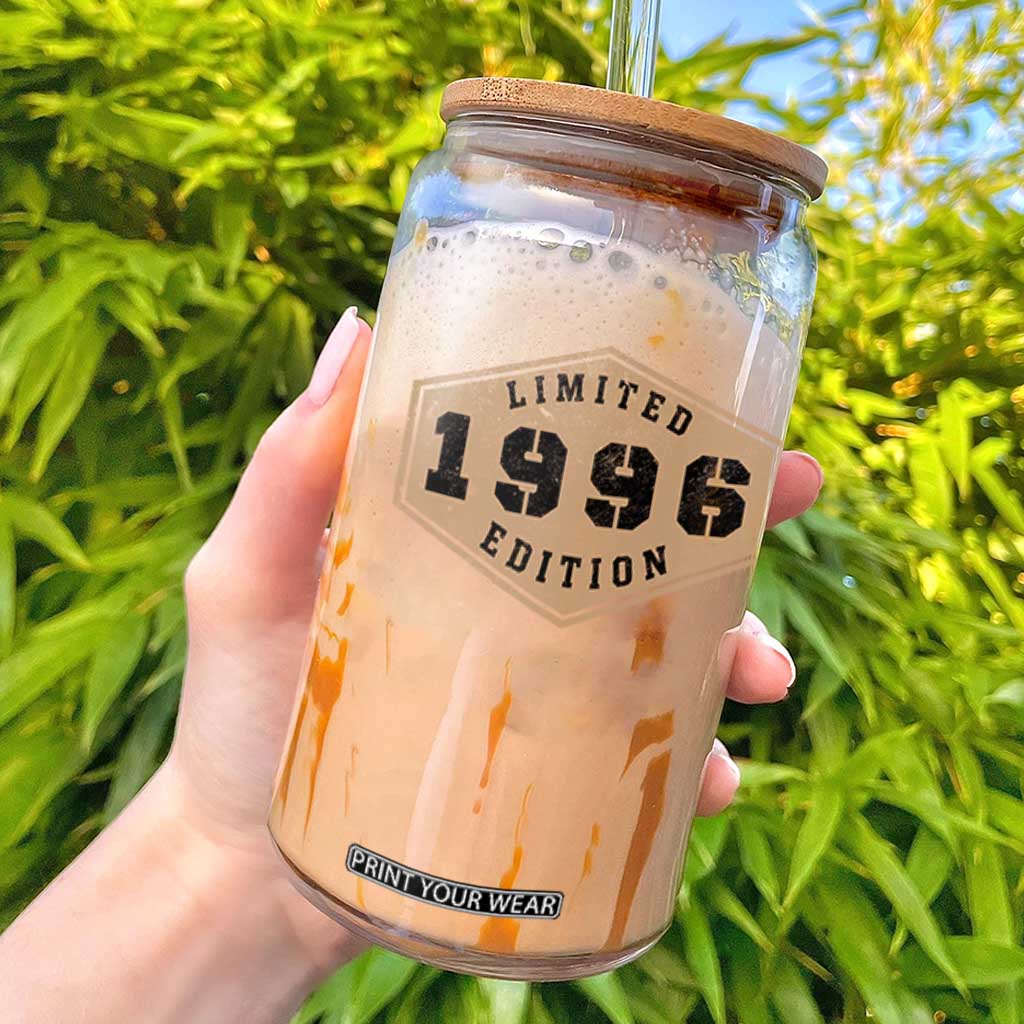 30th Birthday Glass Can 1996 Limited Edition Gifts For Turning 30 TS11 Black Print Your Wear
