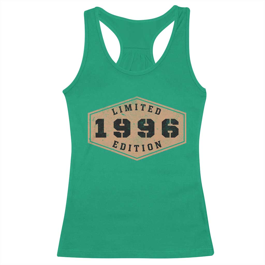 30th Birthday Racerback Tank Top 1996 Limited Edition Gifts For Turning 30 TS11 Irish Green Print Your Wear