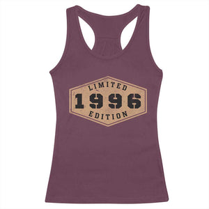 30th Birthday Racerback Tank Top 1996 Limited Edition Gifts For Turning 30 TS11 Maroon Print Your Wear