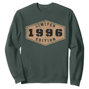 30th Birthday Sweatshirt 1996 Limited Edition Gifts For Turning 30 TS11 Dark Forest Green Print Your Wear
