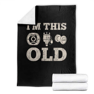 I Am This Old Funny Classic Car Parts Mechanic Throw Blanket