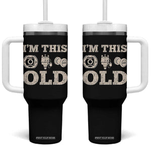 I Am This Old Funny Classic Car Parts Mechanic Tumbler With Handle